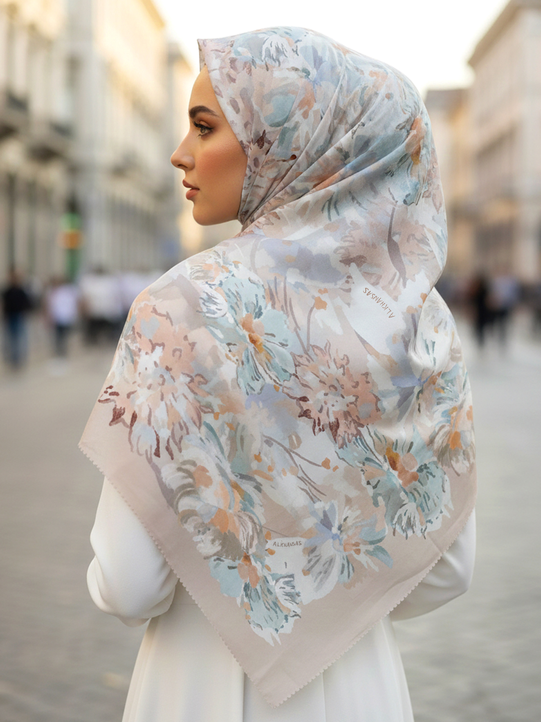 Impressionism Floral Art - Beige - Alkhansas Flora Flow Impressionism in Beige - Image 1